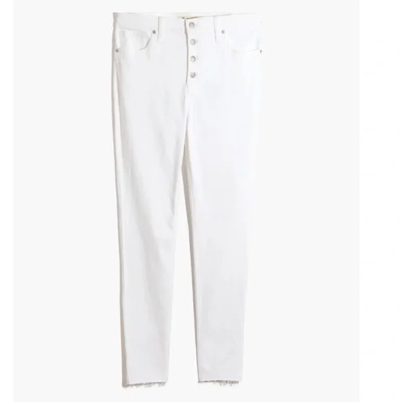 NWT Madewell 9” Skinny Button Front White Jeans - Size 32